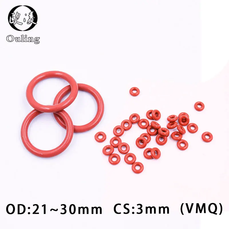 15 O-ring In Silicone Rosso VMQ – 42x38x2 Mm, Guarnizioni Circolari Standard In Gomma
