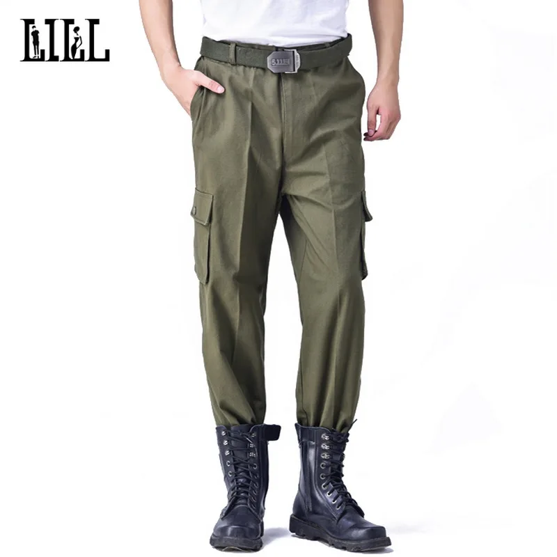 LILL Men's Military Style Cargo Pants Breathable 2017 Spring Army