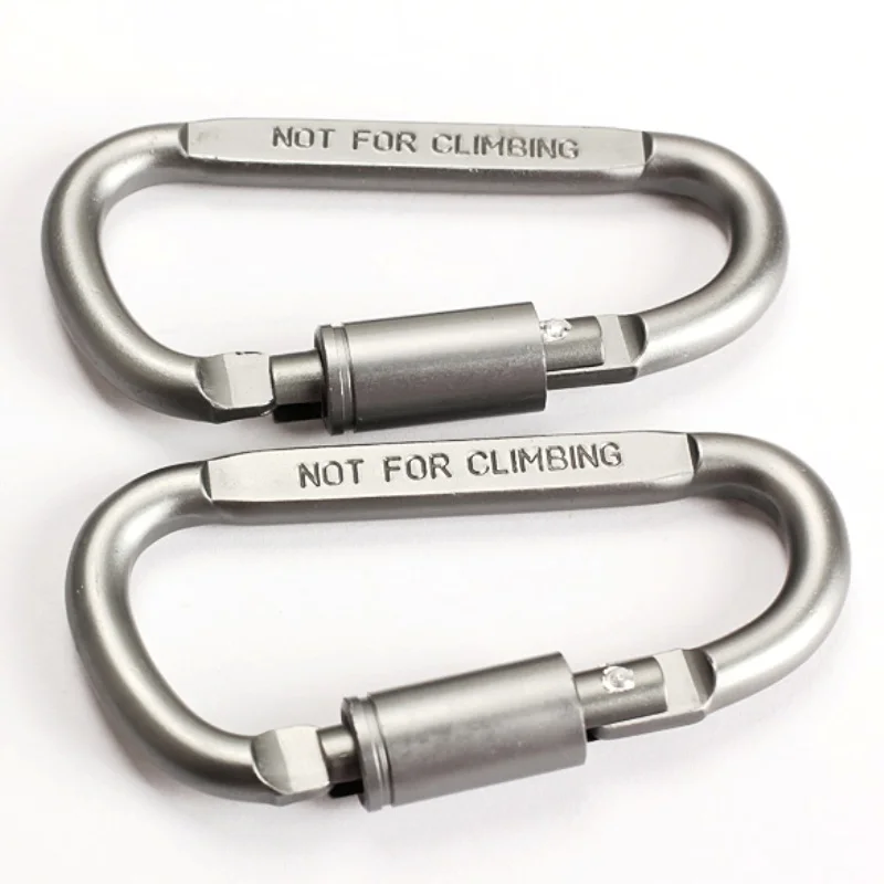 

2Pcs Screw Lock D-Shaped Carabiner Hook Backpack Clip Outdoor Camping Keyring Aluminum Alloy Carabiner for Hanging Cord Ropes