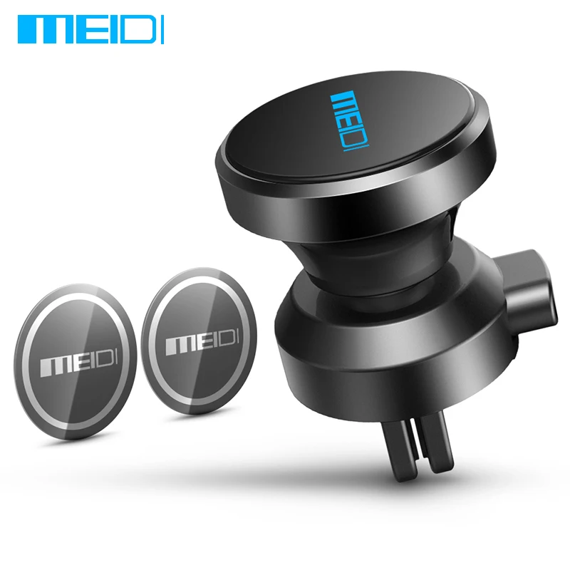 

MEIDI 100% Metal Mobile Phone Holder for Car Air Vent Outlet Aluminum alloy Rotatable Powerful Magnetic Phone Holder in car
