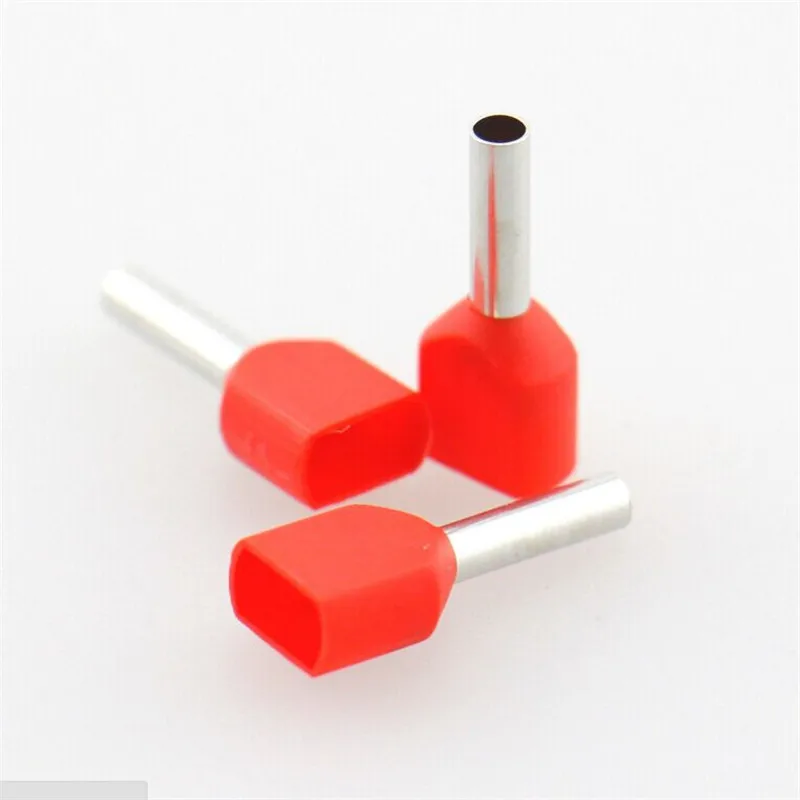 1000pcs 14AWG Insulated Wire Ferrules Red Dual wire cord end terminal