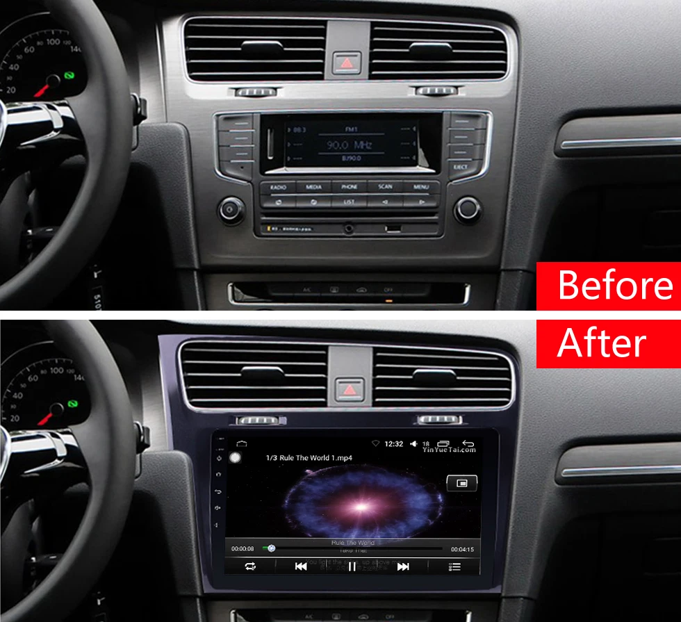 Sale Idoing 1Din 10.2inch Android8.0 Car Radio GPS Multimedia Player For VOLKSWAGEN Golf 7 2013(piano black) Octa Core 4 RAM 64G ROM 4