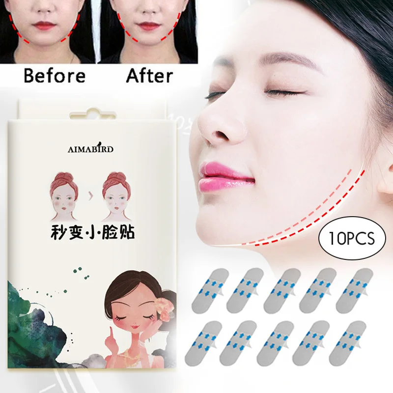 

10PCS/Lot V Shaper Face Lifting Sticker Patch Thin Face Invisible Artifact Sticker Slimming Double Chin Adhesive Tape Face Care
