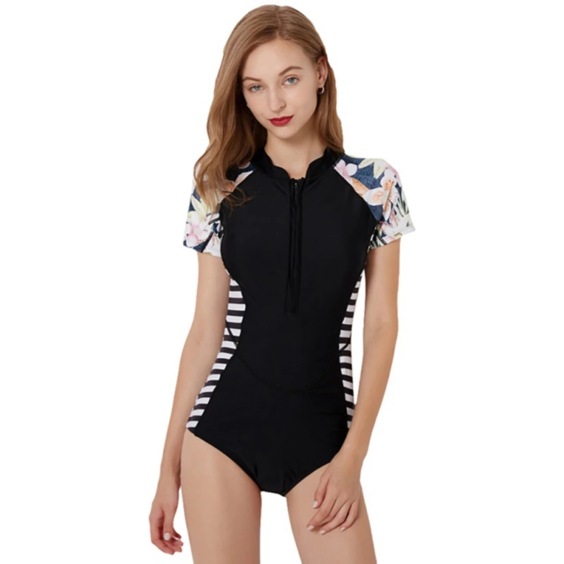 half sleeve one piece swimsuit