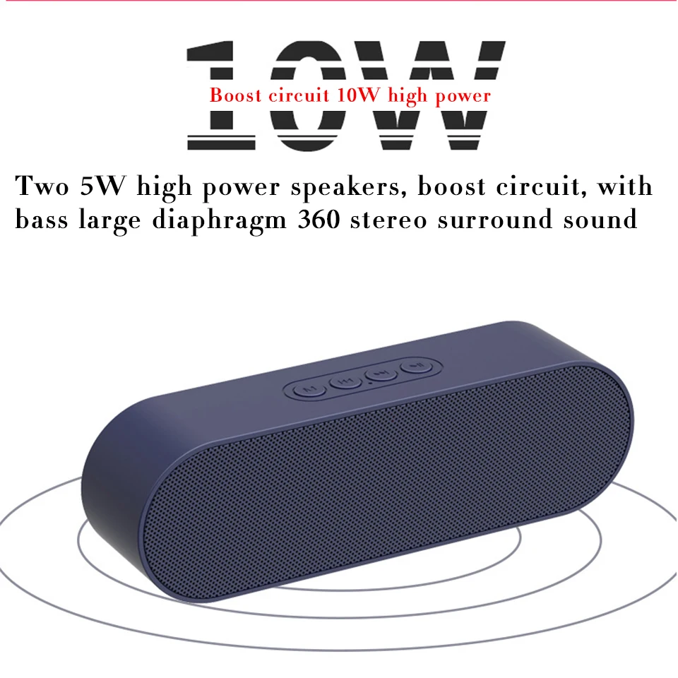 Мощная Колонка Bluetooth 10 Вт fm-радио TF карта сабвуфер Bluetooth Колонка Беспроводная гарнитура с встроенными часами Hifi звуковая система Музыка объемный динамик