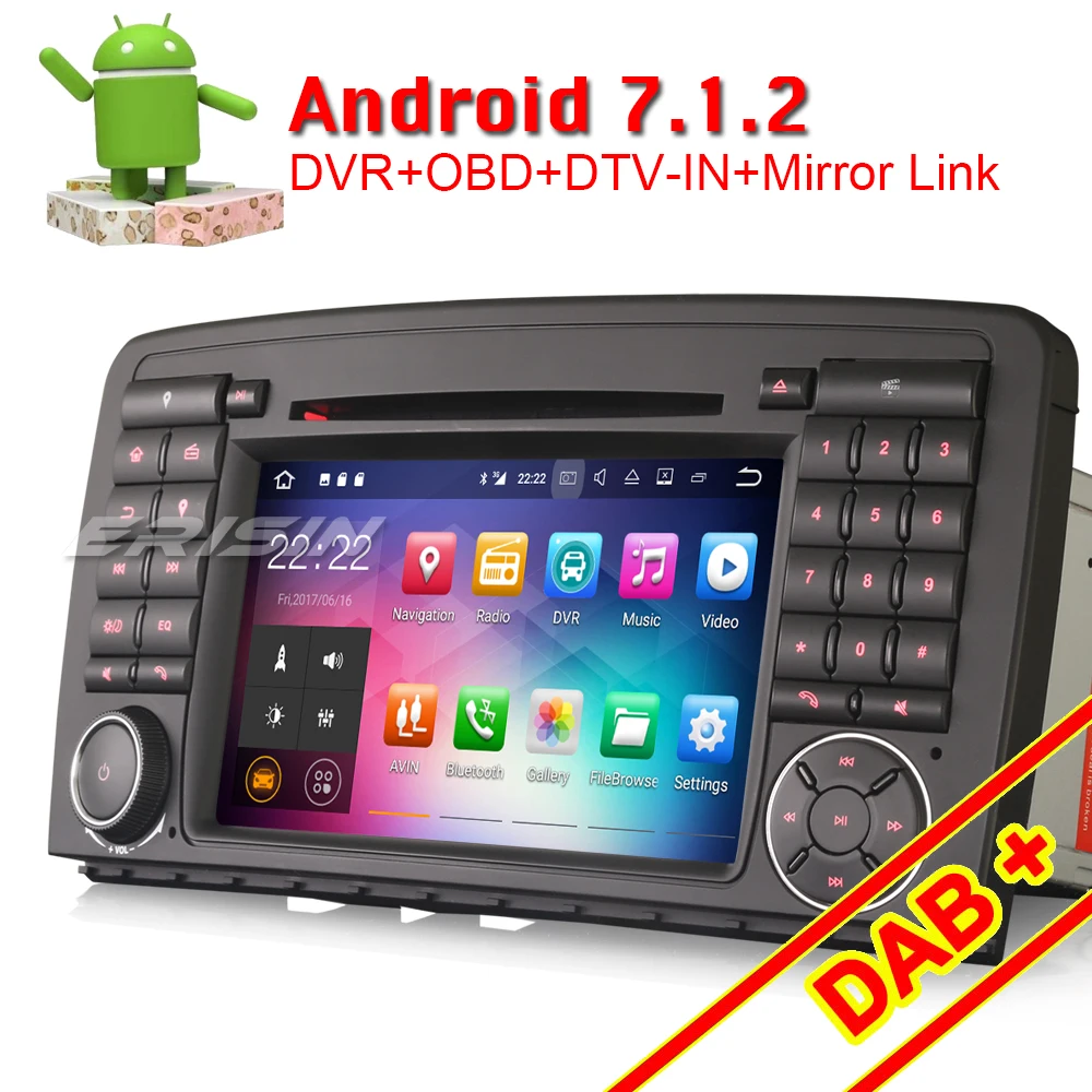 Erisin ES3781R 7 inch car dvd player android DAB BOD WIFI 3G for R Class W251