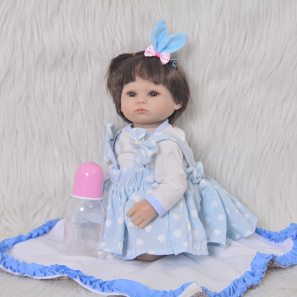 

DollMai baby reborn girl dolls 17"43cm silicone reborn baby doll toys xmas gift for kids bebe alive reborn bonecas