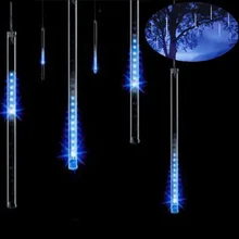 20 см метеоритный дождь трубы светодиодный светильник для рождества свадьбы украшения сада 100-240 В/ЕС белый теплый синий красочный