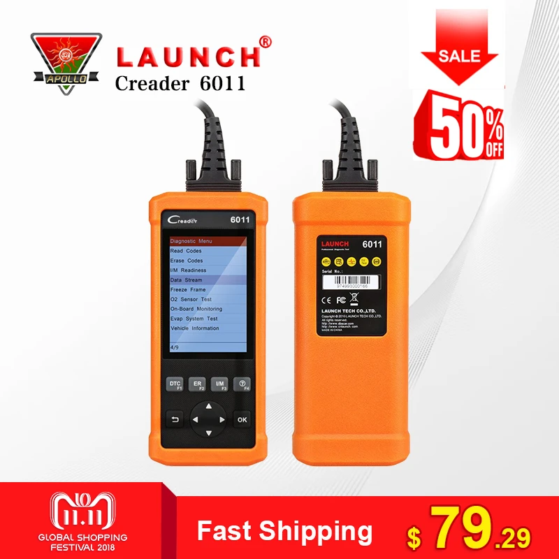 Launch CReader 6011 CR6011 OBD2 Scanner ABS SRS Code Read Auto Diagnostic Tool Car OBD 2 OBDII Automotive Auto Scanner PK CR619 Launch CReader 6011 CR6011 OBD2 Scanner ABS SRS Code Read Auto Diagnostic Tool Car OBD 2 OBDII Automotive Auto Scanner PK CR619
