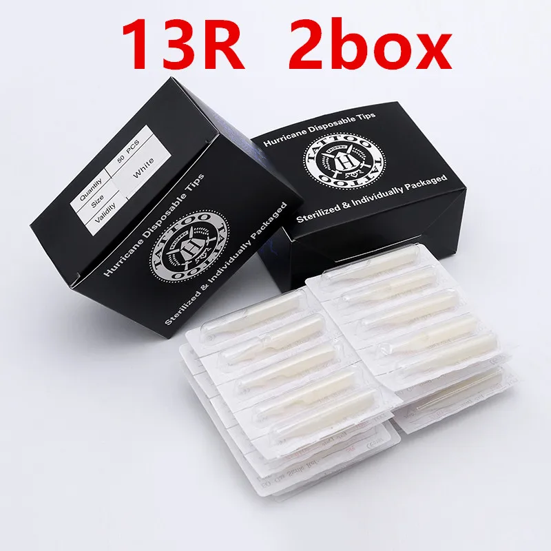 Tattoo tips disposable 100PCS 13RT White Sterile Disposable Tattoo Needle Tips Needle Tube For