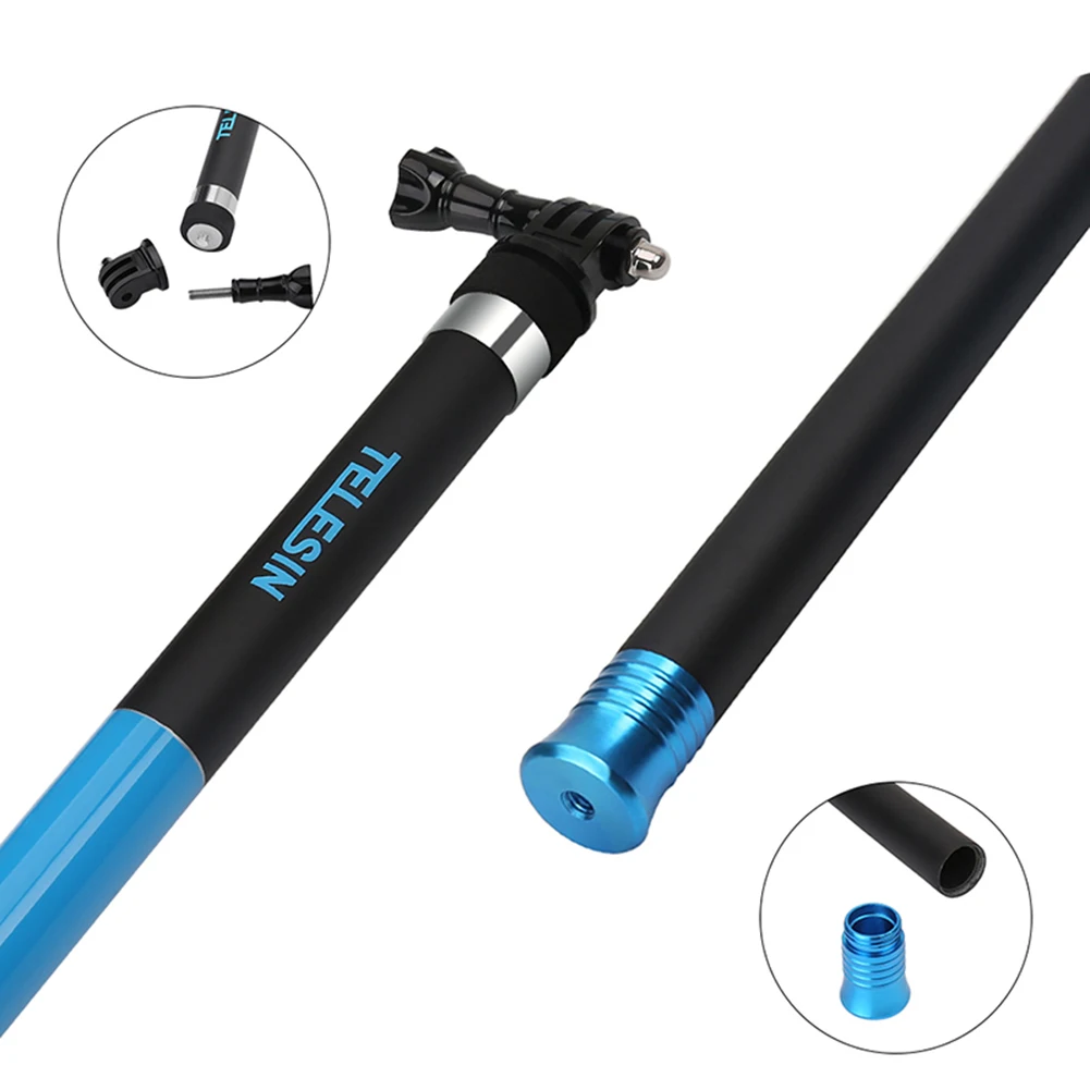 2.7M Super Long Carbon Fiber Selfie Stick For GoPro / YI / SJCAM Action Cameras Accessories Stretched Wired Control Take Photos