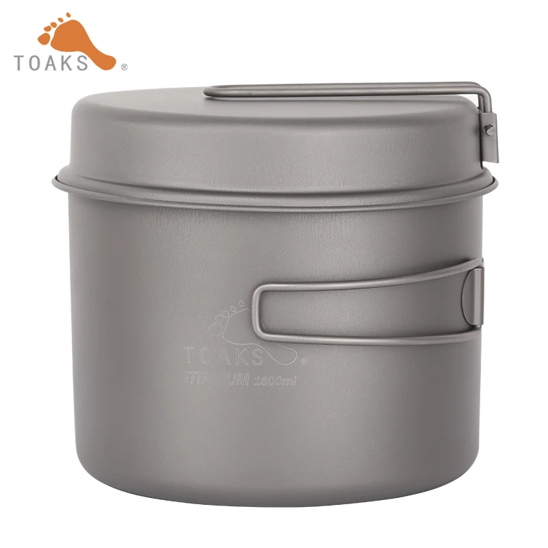 TOAKS CKW-1600 ultraligero de Camping al aire libre de olla y pan olla de cocción sartén Titamium juegos de utensilios de cocina olla