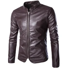 Leather Jacket Men Sale New Arrival Fashion Zipper 2017 Men’s Leather Cultivate Morality Locomotive Coat