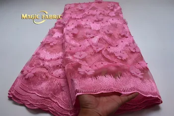 

French Net Lace Fabric 2017 Latest African Lace Fabric With Embroidery Mesh Tulle Fabric High Quality French Lace Fabric CHY0010