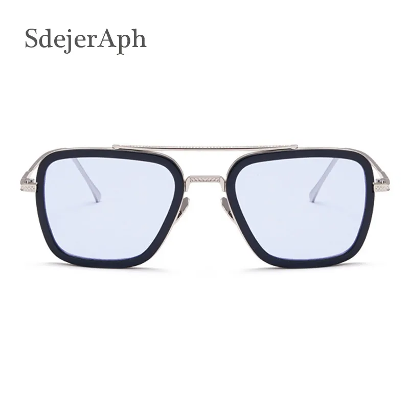 

Fashion Oversized Sunglasses Iron Man 3 Avengers Tony Stark Same Style Vintage Big Frame Square Male Sun Glasses Shades UV400