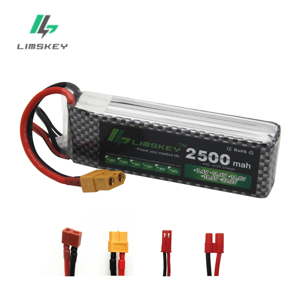 

Limskey Power 11.1v Lipo Battery 11.1V 2500mAh 35C for RC Airplane T-REX 450 X16 x21 x22 Helicopter Part 2200mah 3s battery