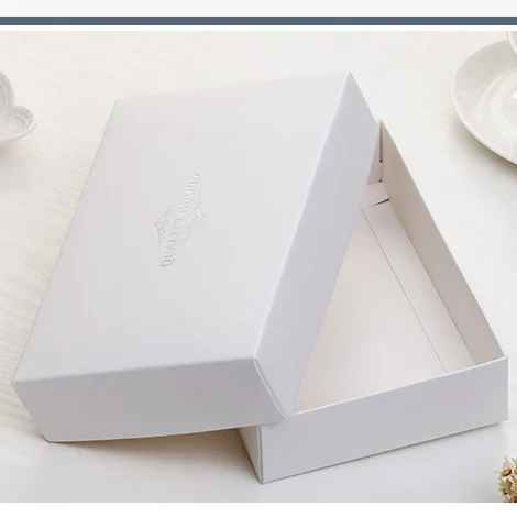 10 шт., 18x12x4 см, большая подарочная коробка с колпачком, Подарочная коробка Caixa, упаковка для трусиков, носков, полотенец, детская одежда - Цвет: White (Good Quality)