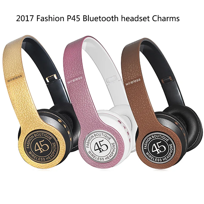 Мода 2017 г. P45 складное оголовье Bluetooth 4.1 Беспроводной наушники Спорт гарнитура с