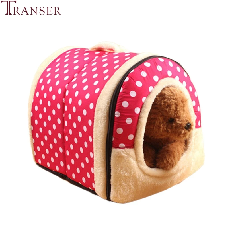 Трансер 2 в 1 розовая собака Хо использовать в помещении точечный принт зима теплая кровать для домашних животных диван кушион Кролик кошка клетка Питомник Гнездо 81206