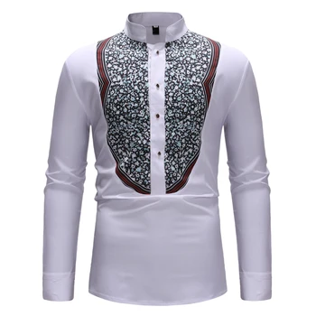 

Svitania Best Selling African Style Fashion Personality Folk Style Shirt with Collar Long Sleeve for Men Size M-2XL