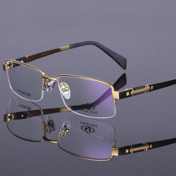 Best Quality Bamboo Leg Heavy Pure Titanium Glasses Frame Men