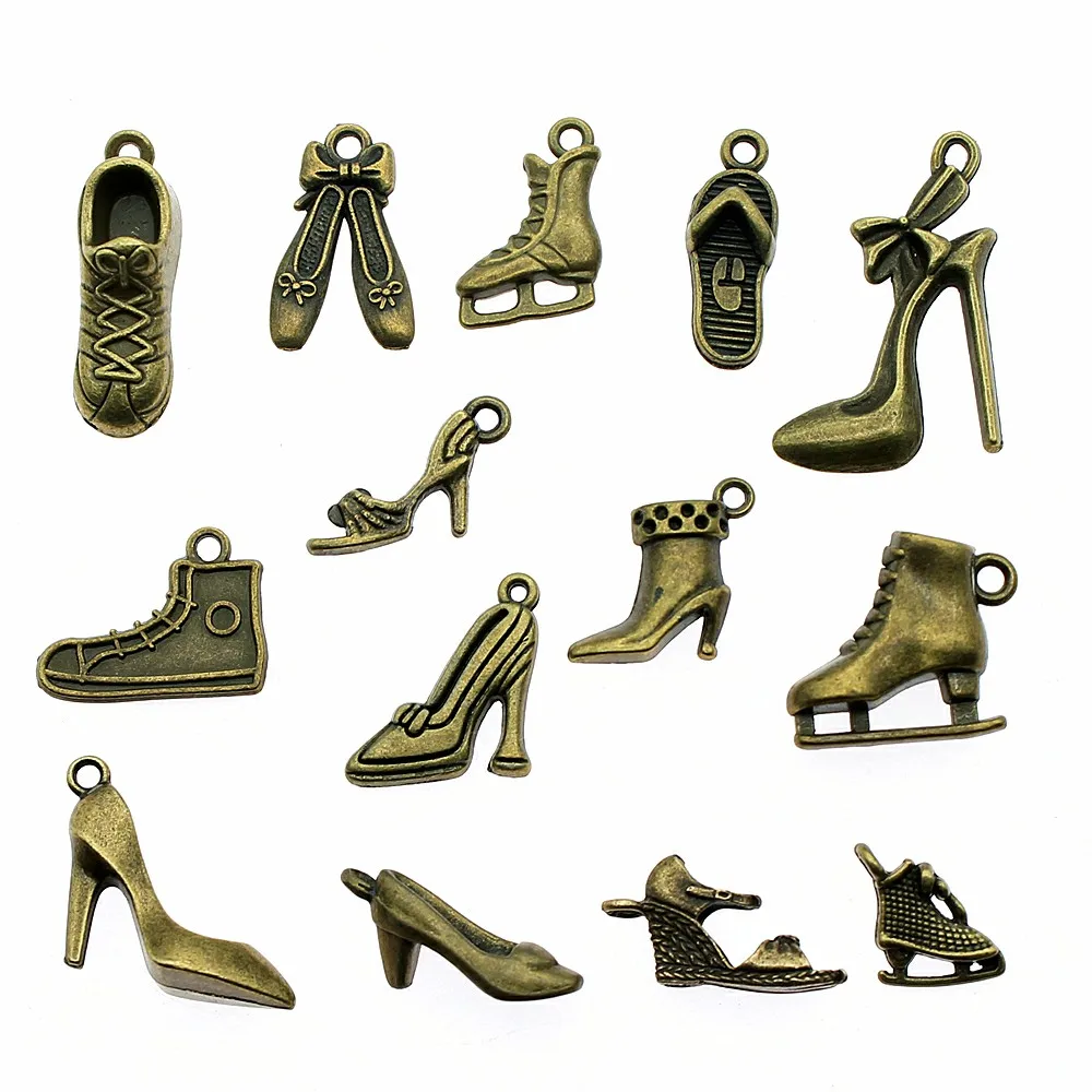 15pcs Charms Wholesale Jewelry Findings Diy High heels Shoes Charms