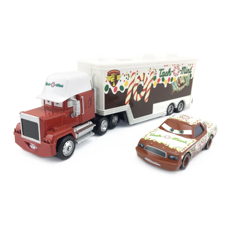 Disney Pixar Cars 2 шт./компл. Lightning McQueen Mack Uncle Truck The King Чико Хикс модель игрушечной машины 1:55 Свободные Новые дети мальчик подарок - Цвет: NO.101 Mack Set