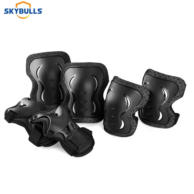 US $12.34 Skybulls 6Pcs/Set Adult Skating Protective Gear Set Elbow Pads Wrist Support Skateboard Ice Skate R
