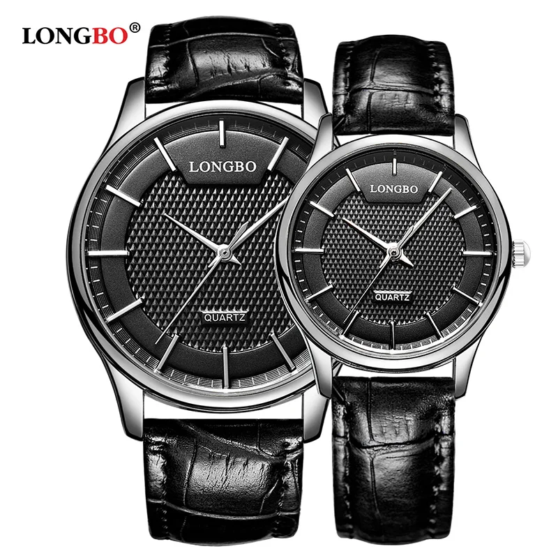 LONGBO Reloj Mujer Hombre модные парные часы роскошные кожаные мужские и женские