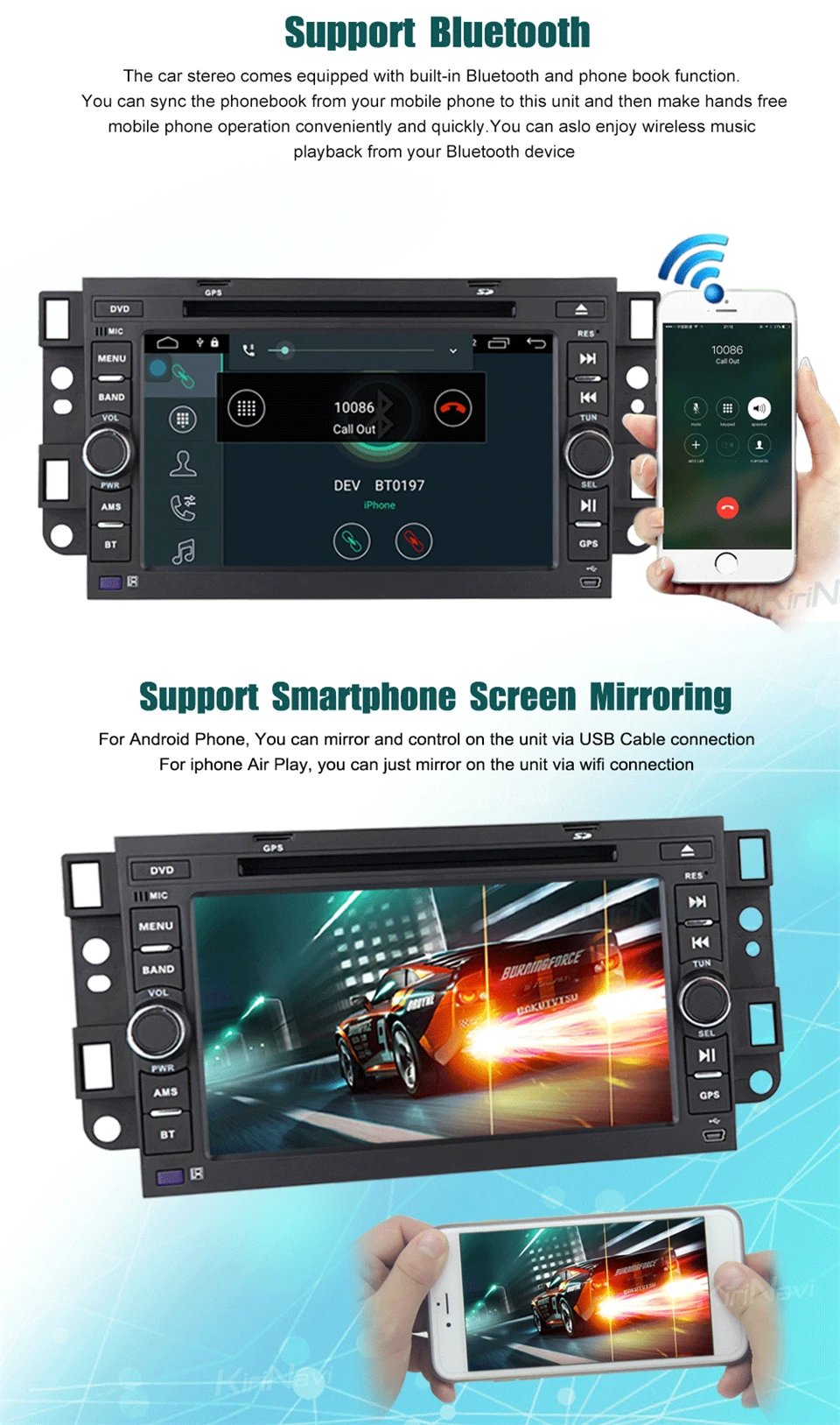 Discount KiriNavi Octa core 4G LET android 7 car dvd player for Chevrolet Aveo Epica Lova Capativa gps navigation support 4K Video 4G 5