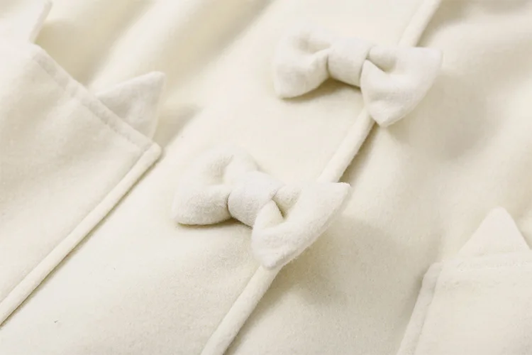 Long Et Hiver Col Mignon Red long Fourrure Outwear White Couleurs Amovible Carré short Poignets Bowknot Lolita Doux Manteau Chaud Type 2 White Chat AwwPT