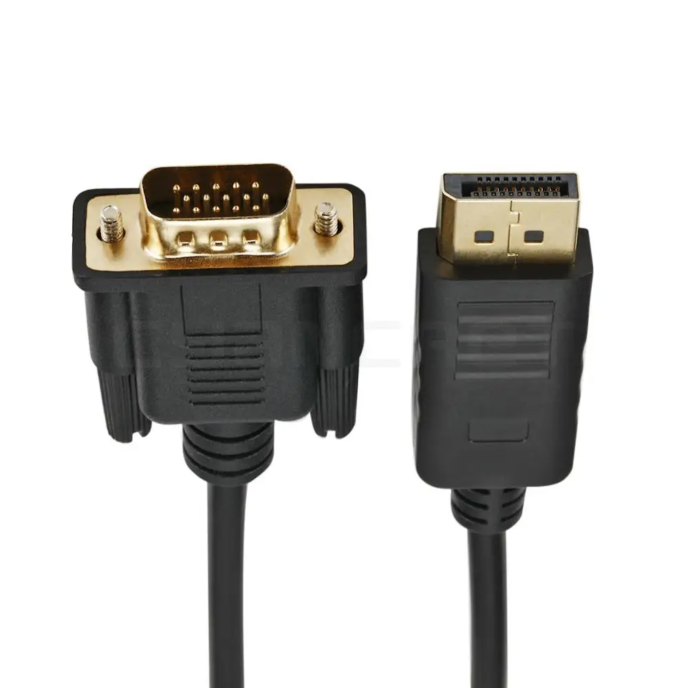 Video Cable Displayport DP to VGA Cable 1.8M Male-Male Convert Transmits HD Video Adapter for TV Monitor Projector Support 1080P Video Cable Displayport DP to VGA Cable 1.8M Male-Male Convert Transmits HD Video Adapter for TV Monitor Projector Support 1080P