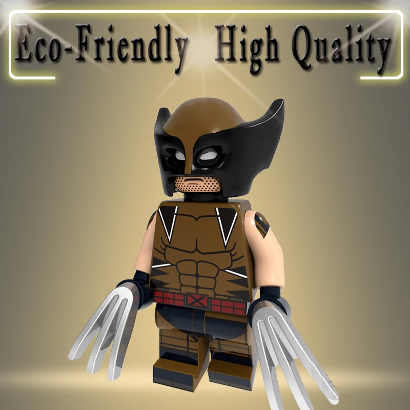 

Single Sale Plastics Building Blocks Wolverine Deadpool Killing Machine Green Lantern Batman Action For Children Toys PG1786