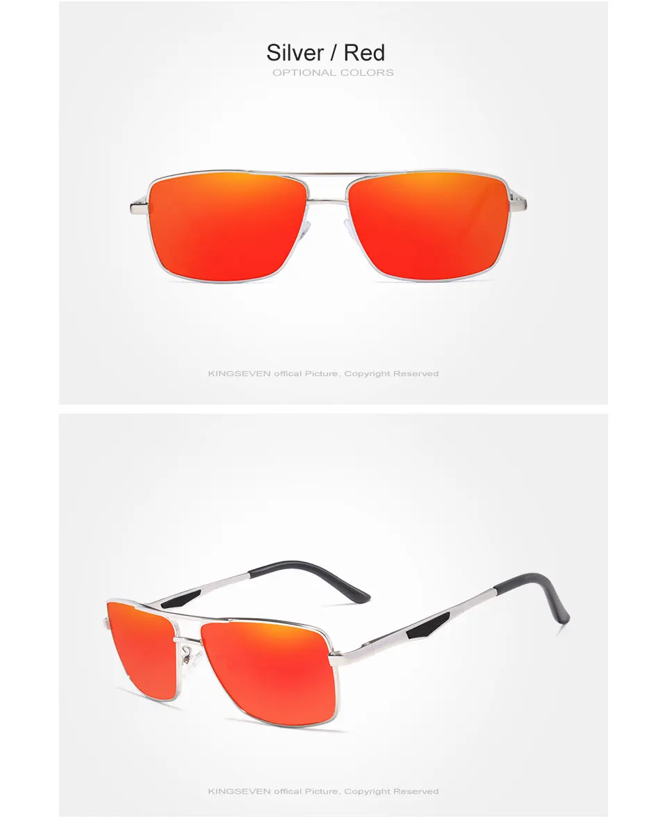 KINGSEVEN, брендовые дизайнерские поляризованные солнцезащитные очки для вождения, Мужские квадратные солнцезащитные очки, мужские модные очки для путешествий