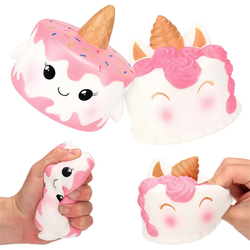 1 шт. Kawaii Jumbo мультяшный единорог пирог Сжимаемый медленно восстанавливающий крем