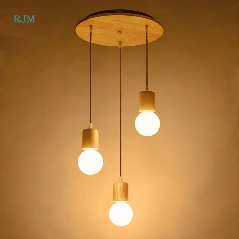 

Nordic Wood Art Japanese Style Chandelier Restaurant Cafe Kitchen Island Study Room Lamp