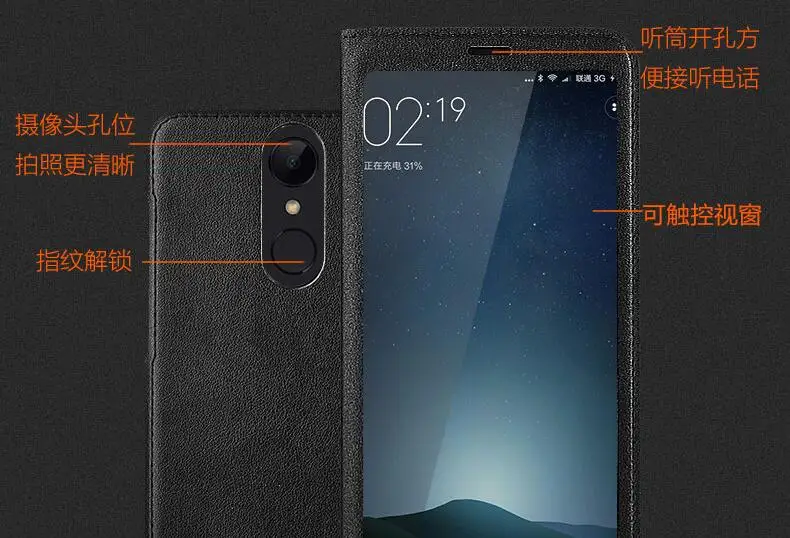 Чехол для xiaomi redmi 5 plus mi 8 mi8 se max 2 note 3 Redmi pro A2 с окошком просмотра из искусственной