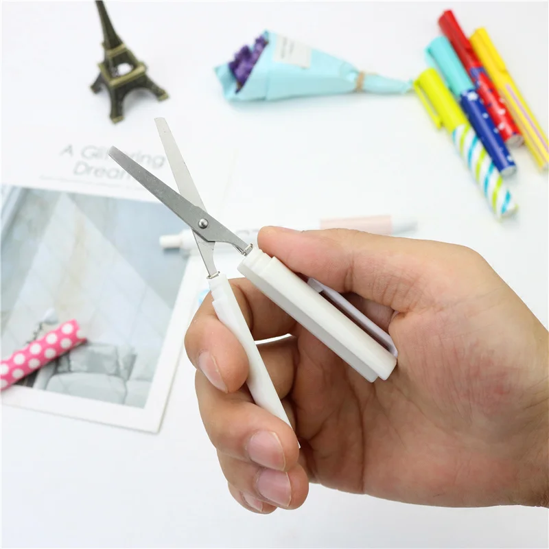 Новые идеи в форме ручки канцелярские ножницы простые милые и удобные в хранении школьные офисные безопасные ножницы из нержавеющей стали