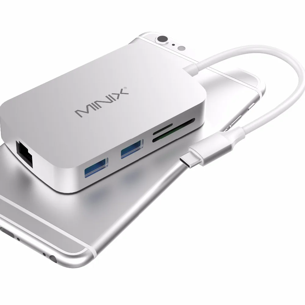 Мультипортовый адаптер MINIX NEO C Type с HDMI выходом до 4K Gigabit Ethernet USB для зарядки