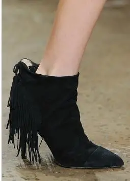 Luxury Brand Shoes Women Fringe Heeled Short Boots Pointed Toe Thin High Heels Botas Women Cross Strap Heeled Tassel Ankle Boots Luxury Brand Shoes Women Fringe Heeled Short Boots Pointed Toe Thin High Heels Botas Women Cross Strap Heeled Tassel Ankle Boots