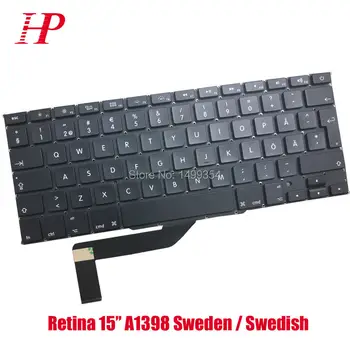 

New A1398 Sweden Swedish Keyboard For Apple Macbook Pro 15'' Retina A1398 Keyboard Sweden Standard Replacement 2012-2015