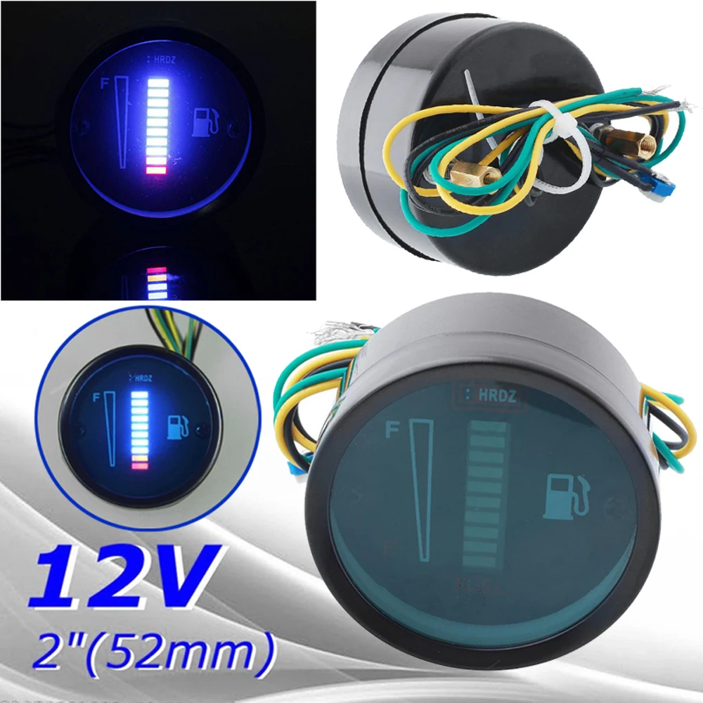 

LED Fuel Level Gauge DC12V Fuel Indicator For Car Motorcycle Universal 52mm (2)
