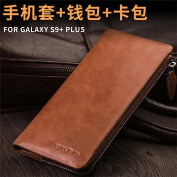 

S9 Plus Wallet Case with Card Slot Luxury Handmade Phone Fundas Skin for Samsung Galaxy S9+ S9Plus Business Flip Zipper Bag