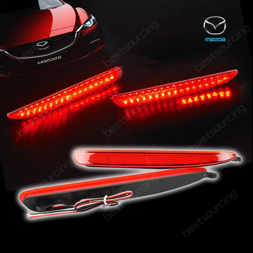 

1 Pair LED Bumper Reflector Red Lens Tail Brake Stop Light for Mazda6 2003-2008 MAZDASPEED6 JDM Atenza(CA170)