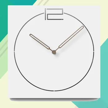 

Nordic Modern Wooden Wall Clock Living Room Creative Simple Europe Silent Handmade Quartz MDF Wood Square Hanging Wall Clocks