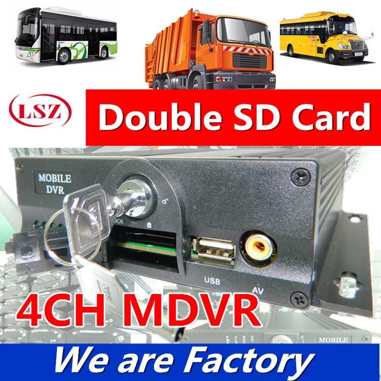 4 дорога двойной SD MDVR грузовик мониторинга видеомагнитофон автобус Аренда грузовик мониторинга хост продаж