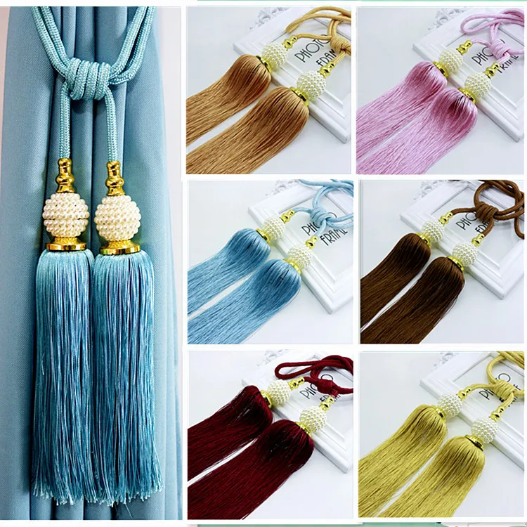 

Simple Modern Curtain Hanging Ball Double Beads Ball Curtains Tassels Curtain Tiebacks Bandages Brushes Curtain Accessories