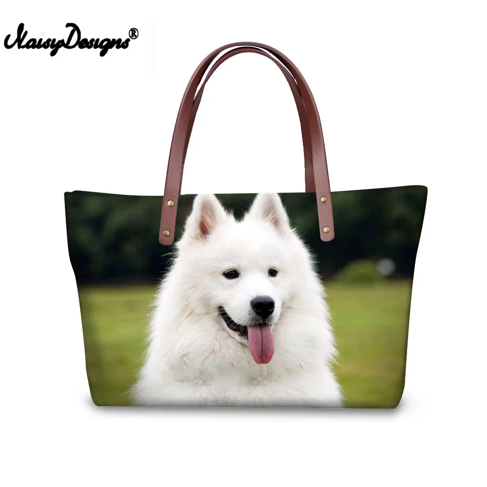 Women Shoulder Handbag 3D Samoyed Dog Print Laies Girls Top-handle Bags Casual Female Animal Bag Large Beach Shoes Bag Women Shoulder Handbag 3D Samoyed Dog Print Laies Girls Top-handle Bags Casual Female Animal Bag Large Beach Shoes Bag