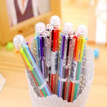 Корейский дизайн 6 цветов ручка с бесплатными подарками ластик Авто офис Цвет Подарочная шариковая ручка для друзей