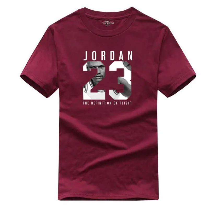 Летние популярные мужские футболки Jordan 23 хлопковые с круглым вырезом и модным